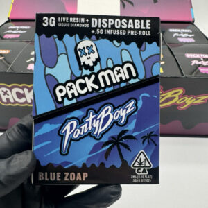 PACKMAN X PARTYBOYZ 3G DISPOSABLE + 0.5G INFUSED PRE-ROLL LIVE RESIN LIQUID DIAMONDS